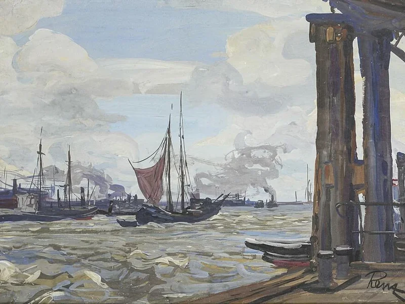 1877-Alfred Renz - Guazzo del porto